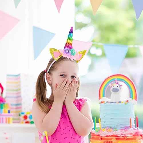 Unicorn Horn Headband Glitter Cute Unicorn Hairband Birthday Party Halloween Cosplay Clothing Hair Decoration