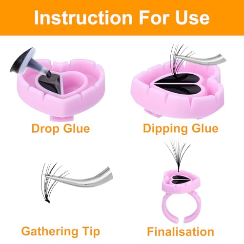 400PCS Eyelash Extension Glue Cups & Rings