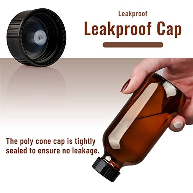 24 Pack 4oz Amber Glass Bottles with Caps, Labels & Funnels