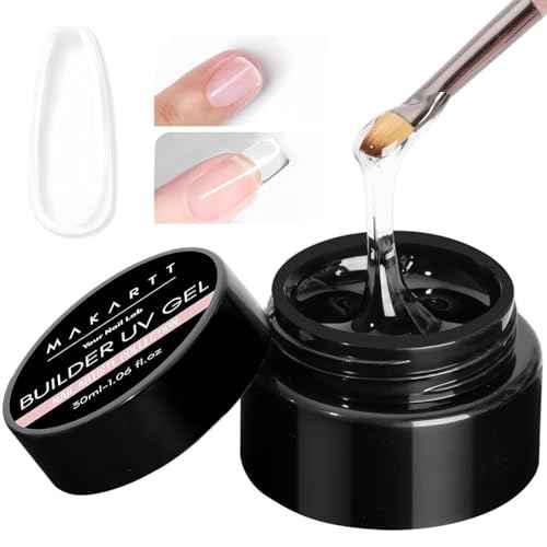 Makartt Clear Gel Builder: Nail Extension, Strong, Self-Levelling, Long Lasting for Strengthener Sculpture Broken Nails Repair Protection, UV LED Lamp Cure Required, Home Salon DIY Manicure 1.06 oz