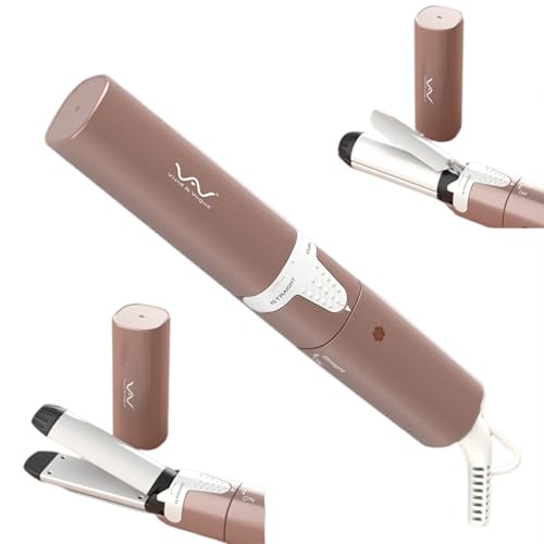 VAV Mini Curling Iron 2-in-1 Travel Hair Straightener & Curler