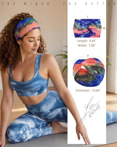 REOTECALL Extra Wide Non-Slip Headbands for Women - 6 Pack