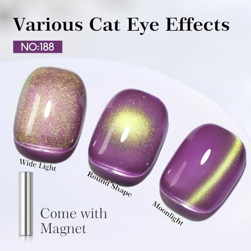 PEACECOLOR Purple Cat Eye Gel Polish with Magnet - 16ml