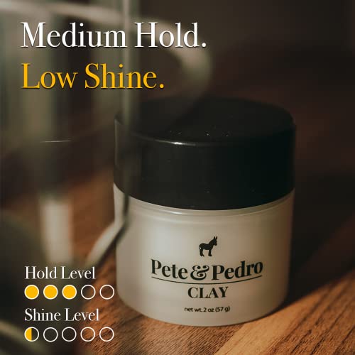 Pete & Pedro Hair Styling Clay - Medium Hold, Matte Finish, 2 oz