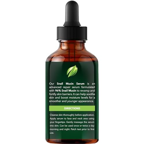 New York Biology 96% Korean Snail Mucin Serum for Face 3.38 Fl. oz 100 ml ? Facial Skin Care Snail Mucin Moisturizer for Dry, Dull Skin and Wrinkles ? Skin Care Hydrating Face Serum