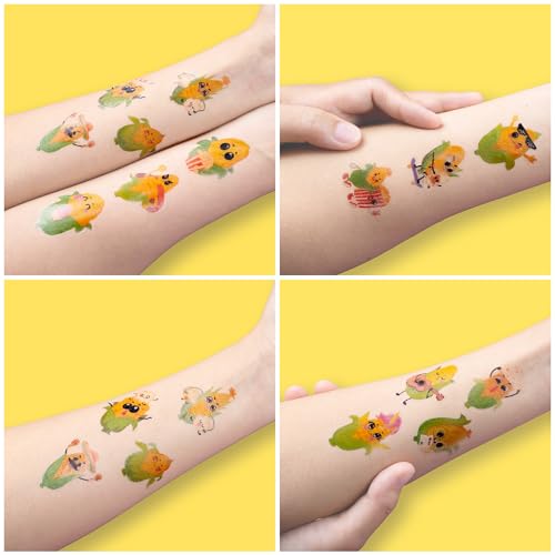 96 PCS Corn Temporary Tattoos for Kids - Party Favors