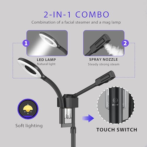 Professional Facial Steamer with Ozone & Magnifying Lamp