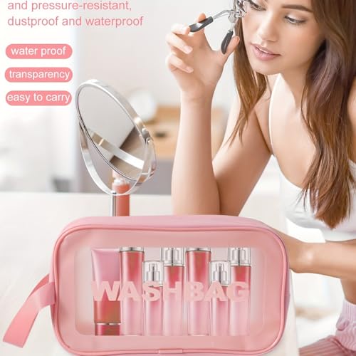 70Pc Pink Makeup Brush Set with Case