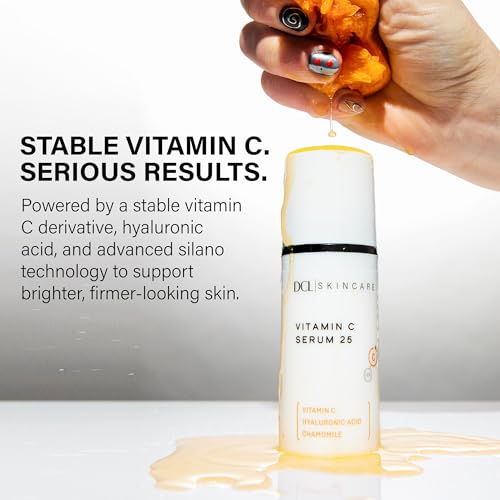 DCL Skincare Vitamin C Serum 25 with Ethyl Ascorbic Acid & Hyaluronic Acid, 1 fl oz