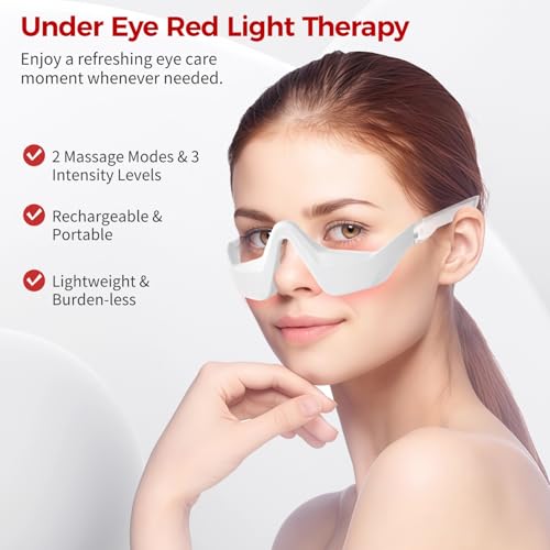 Red Light Therapy Eye Massager with 3D Fit & Adjustable Modes - Rechargeable Eye Care Device for Relaxation and Fatigue Relief
