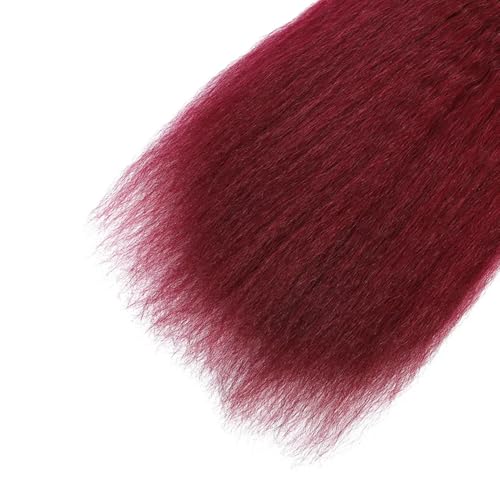 28 28 28 inch Red Human Hair Bundles Burgundy Yaki Straight Bundle 99J Kinky Straight Bundle Human Hair 99J Bundles