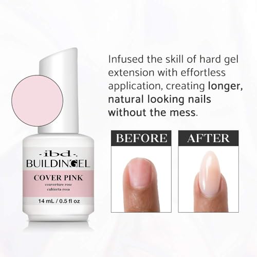 IBD Cover Pink Builder Gel - Hard Gel Nail Extension & Overlay (0.5 oz)