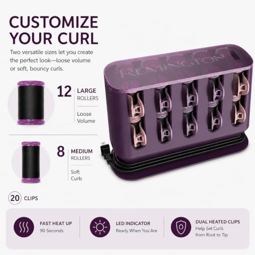 Remington Pro Hot Rollers with Thermaluxe Technology, 20-Count Set