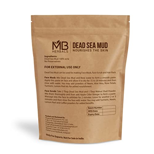 MB Herbals Dead Sea Mud Powder 8 oz | Face & Hair Pack