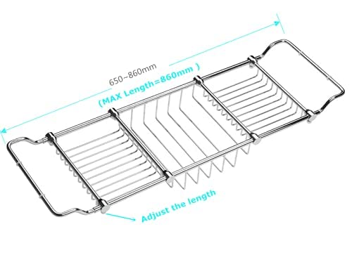 Expandable Brass Bathtub Caddy with Chrome Finish