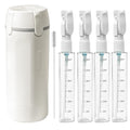 HABSKT White 4-in-1 Travel Dispenser with Pump - Refillable Toiletry Bottles Set