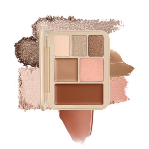 Joocyee 6-Color 5-in-1 Face Palette Coffee Look - Travel-Ready Lookbook