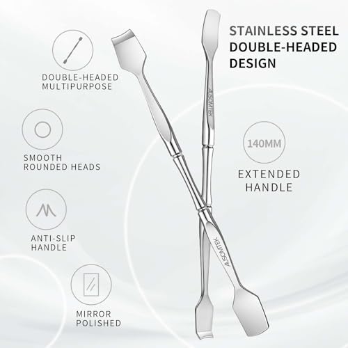 Blackhead Remover Tool, Pore Cleaner & Comedone Extractor Face Spatula, Professional Stainless Steel Whitehead & Pimple Extractor Tool for Facial Skin Care with Cyan PU Case