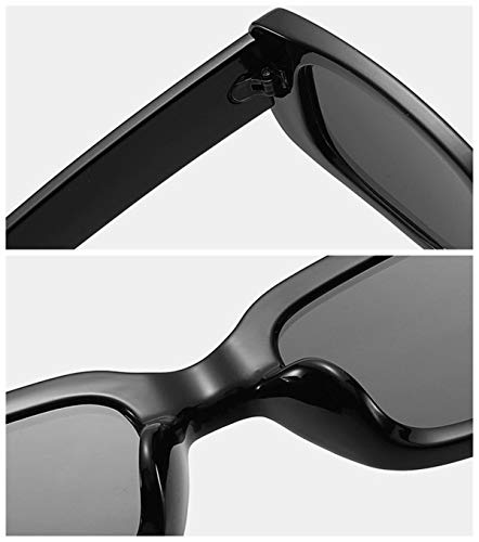 IKANOO Retro Square Frame Sunglasses for Men Women Trendy Y2K 90s Black