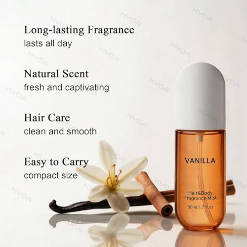 KYDA Vanilla Hair Perfume Mist - Long-Lasting Women’s Fragrance & Hair & Body Spray