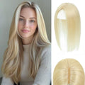 Molleas Hair Topper Real Human Hair with Clip-in Bangs