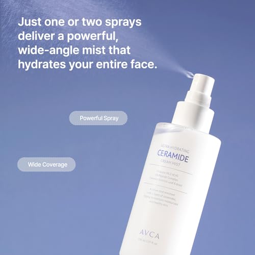AVCA Ultra Hydrating Ceramide Cream Mist ? Milky Face Mist with 5 Ceramides for Deep Moisture, Soothing & Dewy Glow, Lightweight Moisture-Boosting Facial Spray for All Skin Types (5.07 fl oz)