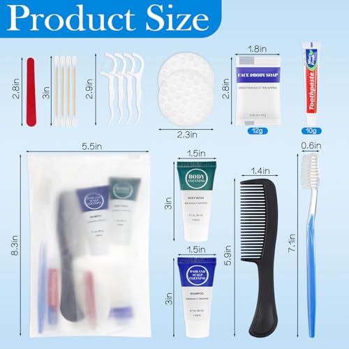 20-Pack Travel Toiletry Kits 8-in-1 Disposable Hygiene Essentials