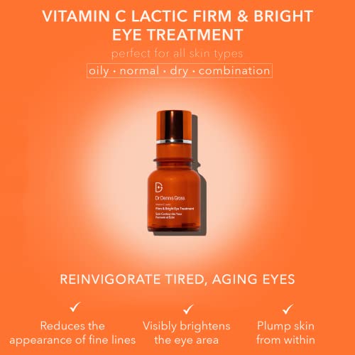 Dr. Dennis Gross Vitamin C Lactic Firm & Bright Eye Treatment | Silky, Lightweight, Fast-Absorbing Treatment to Improve Puffiness, Dark Circles, and Wrinkles Around the Eyes | 0.5 oz