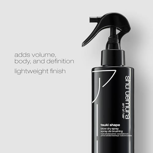 shu uemura art of hair Tsuki Shape Heat-Activated Blow Dry Spray - Styling Spray, Adds Volume and Definition, 6.4 Fl Oz