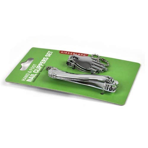 Kikkerland Hand and Foot Nail Clippers Set, Silver