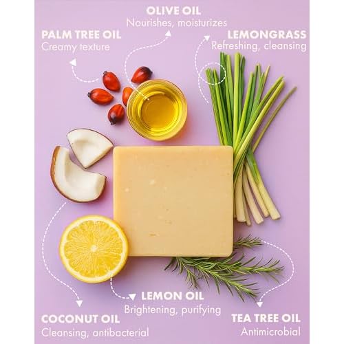 Massey's CF 100% Natural Probiotic Soap Bar - Elevate Your Skincare Routine with Potent Tea Tree and Refreshing Lemon Essence - Pure Citrus Bliss 4oz