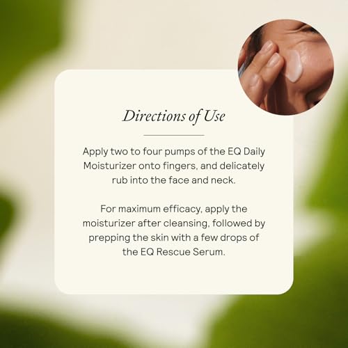 EQ Daily Moisturizer - EGCG + Quercetin - Hydrating Face Cream - For Dry Skin, Redness & Blemishes - With Jojoba & Squalene Oil - Lightweight Plant-Based Formula - 0.5 fl oz