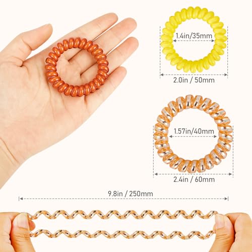 DeaLott Spiral Hair Ties, 20 Pack - Waterproof Hair Accessories for Women Girls in Multi-Color-20pcs-Large for Phone Cord Ponytail Holders Hair Coils Elastics for Girls Kids Teens All Hair Type