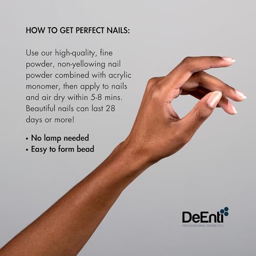DeEnti Dark Pink Acrylic Nail Powder (2 oz) - Long-Lasting & Chip-Resistant