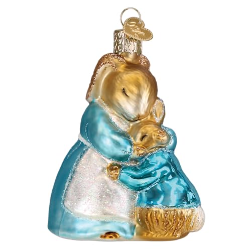 Old World Christmas Mrs. Rabbit and Peter Glass Blown Ornament for Christmas Tree