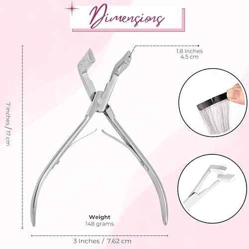 SIVOTE Professional Stainless Steel Tape-In Hair Extension Plier ? Silver Clamp Tool for Tape-In Extensions ? Hair Extension Clamp Tool with Silicone Pads for Secure Application