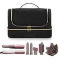 Yarwo Carrying Case Compatible with Shark Flexfusion HD641S/HD642S, Double Layers Hanging Travel Bag for FlexFusion Hair Straightener & Powerful Hair Dryer and Hair Styler Attachments, Black