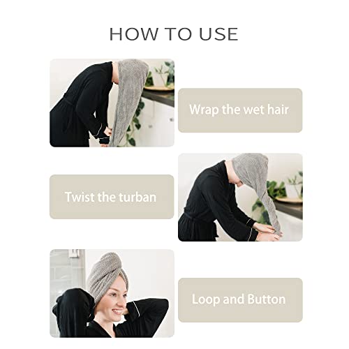 ROLSHOL 4-Pack Extra Large Microfiber Hair Towel Wraps