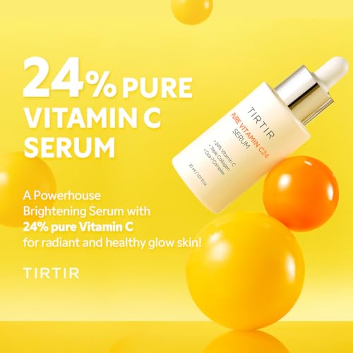 TIRTIR Pure Vitamin C 24% Face Serum ? Dark Spot Remover for Sensitive Skin with Collagen Anti Aging Even out Skin Tone Non irritation tested, Wrkinkles, Korean Mild Vita C Facial Serum 1.01 Fl Oz