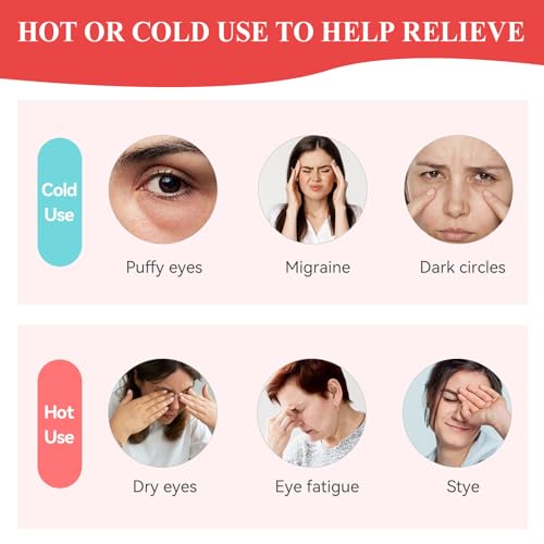 LEOSTEP 4 PCS Cooling Eye Mask Set - Ice Face Mask with Rose Essential Oil, Cold Eye Compress and Reusable Gel Pads for Eyes Puffiness, Migraine Headache, Dark Circles, Dry Eyes