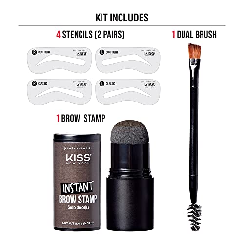 Kiss New York Professional Brow Stamp & Stencil Kit - Eyebrow Shaping Tool