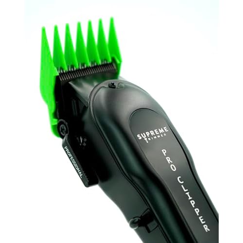 Supreme Trimmer Magnetic Guide Combs for Clippers | CMG100 Hair Clipper Guards, 10 Cutting Lengths | Acid Green