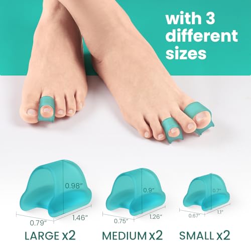 Hammertoe Corrector - 6 Pack Gel Toe Splints for Curved Toes