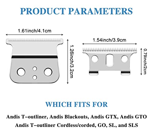 2-Pack T Outliner Blades for Andis Trimmer #04710 #04521