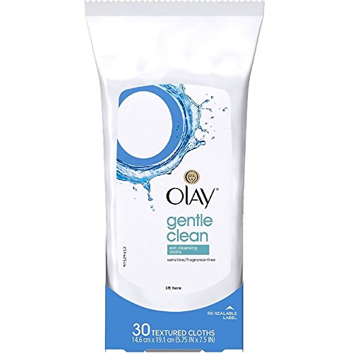 OLAY Wet Cleansing Cloths Gentle Clean, Sensitive/Fragrance-Free 30 Ea