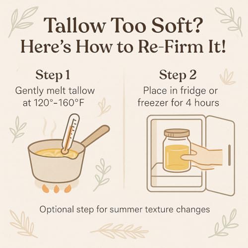Grass Fed Beef Tallow - 7 Lb Pure for Soaps, Balms, Skincare