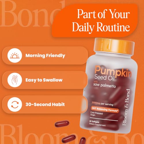Bloom & Bond Pumpkin Seed Oil with Saw Palmetto Softgels 2000mg for Women - 1 Pack