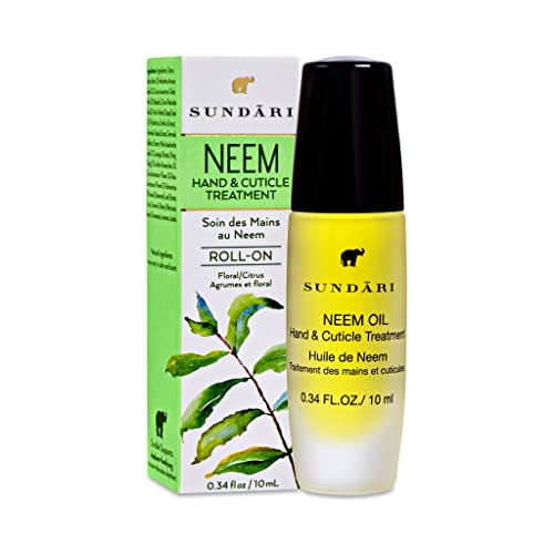 SUNDARI Neem Hand & Cuticle Treatment Oil - Hydrating Roller 0.34 Fl Oz