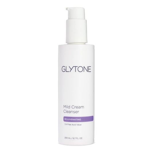 Glytone Mild Cream Cleanser | Exfoliate & Moisturize with 3.4 Free Acid Value Glycolic Acid & Glycerin | Face Wash for Women Removes Makeup & Oil | Face Cleanser for Dry Skin | 6.7 Fl oz.