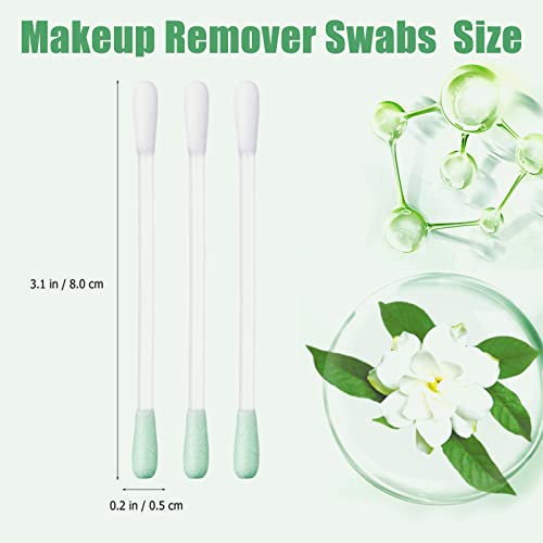 Geodurn 100 Pcs Cotton Makeup Remover Swabs with Vitamin E for Sensitive Skin